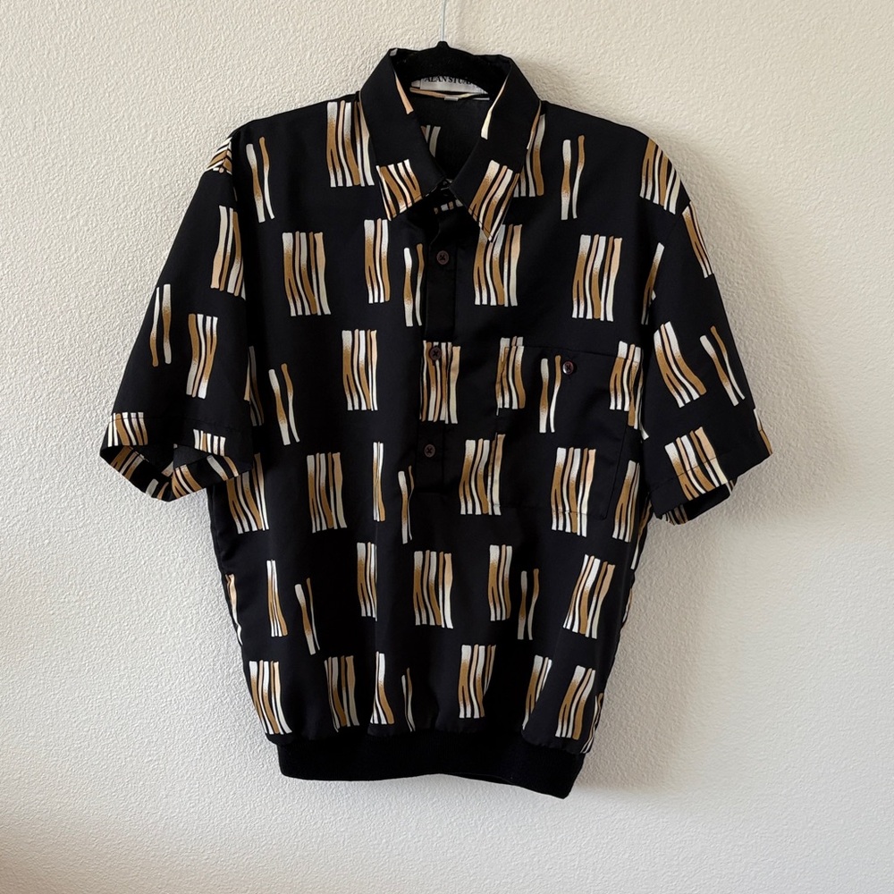 Alan Stuart Stylish Black and Gold Men's Shirt